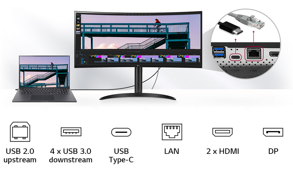 Ergonomic Design, height adjustable monitor, tiltable monitor