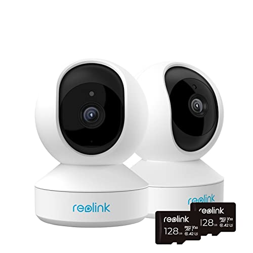 REOLINK Indoor WiFi Camera (2 Pack) Bundle with 2 pcs 128GB SD Card