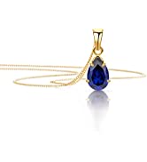 Orovi Gold Heart necklace for women - Pendant with Cubic zirconia - Solid 9k/375 White Gold - Fre...