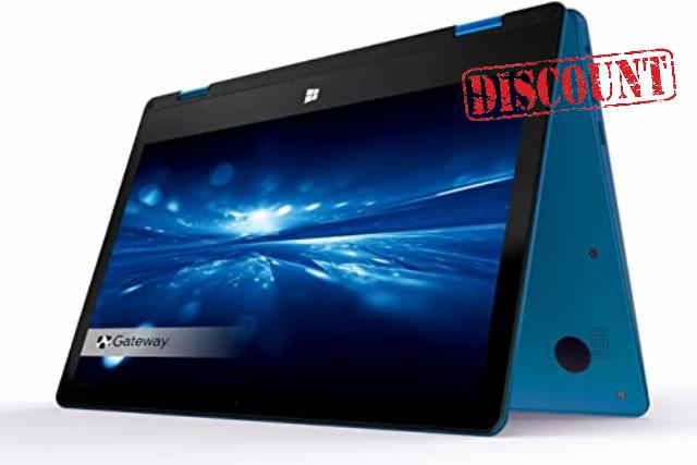 Gateway Newest Touchscreen 11.6 HD 2-in-1 Convertible Laptop in Blue Intel N4020 4GB RAM 64GB SSD Mini-HDMI Webcam Windows 10 S (Renewed) (GT-116)