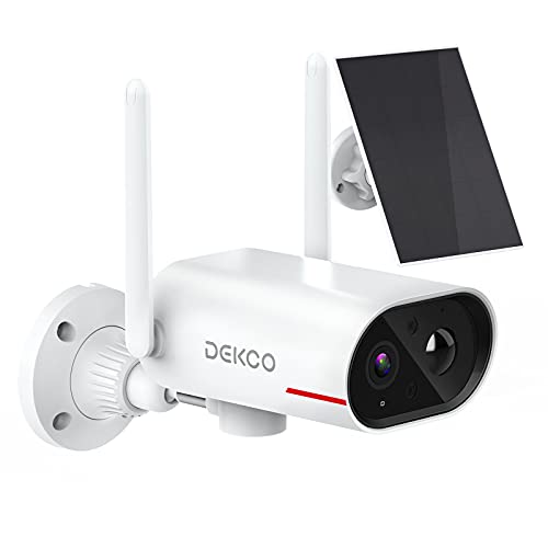 DEKCO Wireless Outdoor Security Camera for Home Security 260° View Range Solar Security Camera