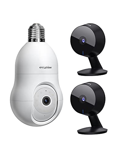 LaView 4MP Bulb Security Camera and 2 Pack Indoor Camera