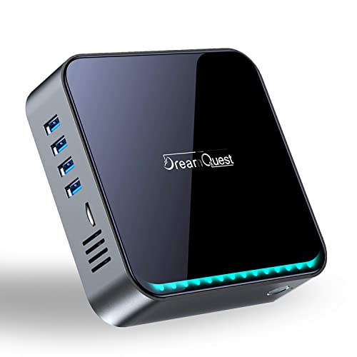 DreamQuest Mini PC Windows 11 Pro with Intel J4125 (Up to 2.7GHz) 8GB RAM/ 256GB SSD Mini Desktop Computer Support HDMI 4K@60Hz