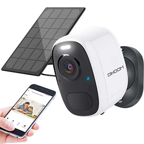 DIHOOM 2K Solar Security Camera Wireless WiFi
