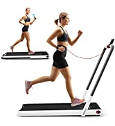 Maxmass 0.75HP Under Desk Treadmill,2-in-1 Foldable Running & Walking Machine with Bluetooth Spea...