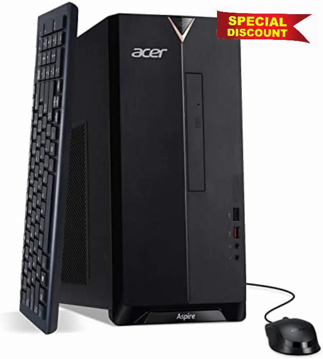 2022 Acer Aspire Desktop TC-1660 | Intel 10th Gen 6-Core i5-10400 | 20GB DDR4 512GB NVMe SSD | Intel UHD Graphics | WiFi AX | BT5.2 | USB-C | HDMI | RJ45 | DVD-RW | Windows 10 Pro