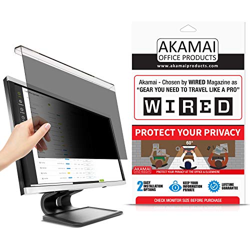 Akamai 20-22 Inch Acrylic Removable Monitor Privacy Screen - LCD Blackout Security Filter - Desktop Computer Protector (20 inch - 21.5 inch - 22 inch Diagonally Measured