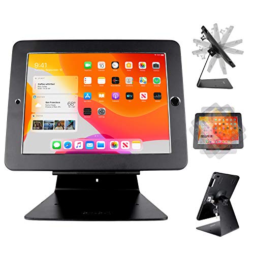 CarrieCathy Desktop Anti-Theft Security Kiosk POS Stand Holder Enclosure for 10.2" 2021 iPad 9th Gen 2020 iPad 8th Gen 2019 iPad 7th Gen