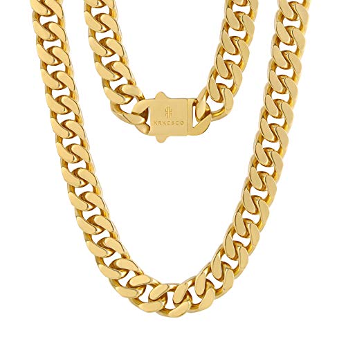 KRKC&CO Men Chain Cuban Link Chain