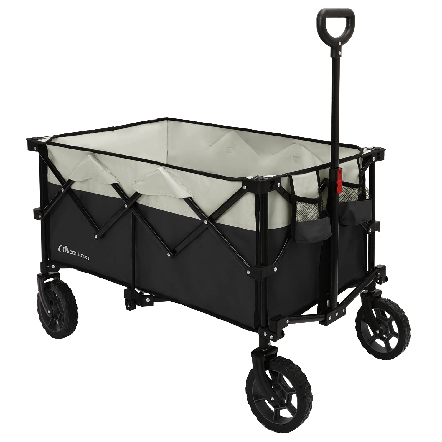 Moon Lence Collapsible Outdoor Utility Wagon Heavy Duty Folding Garden Portable Hand Cart with Universal Wheels