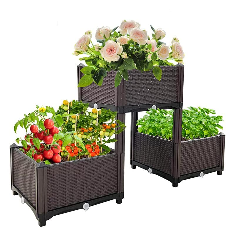 TDDSS Planter Boxes Raised Garden Bed with Legs Elevated Garden Boxes Planters for Outdoor Plants Plant pots Perfect for Patio Balcony Deck to Planting Flowers Vegetables Tomato and Herbs