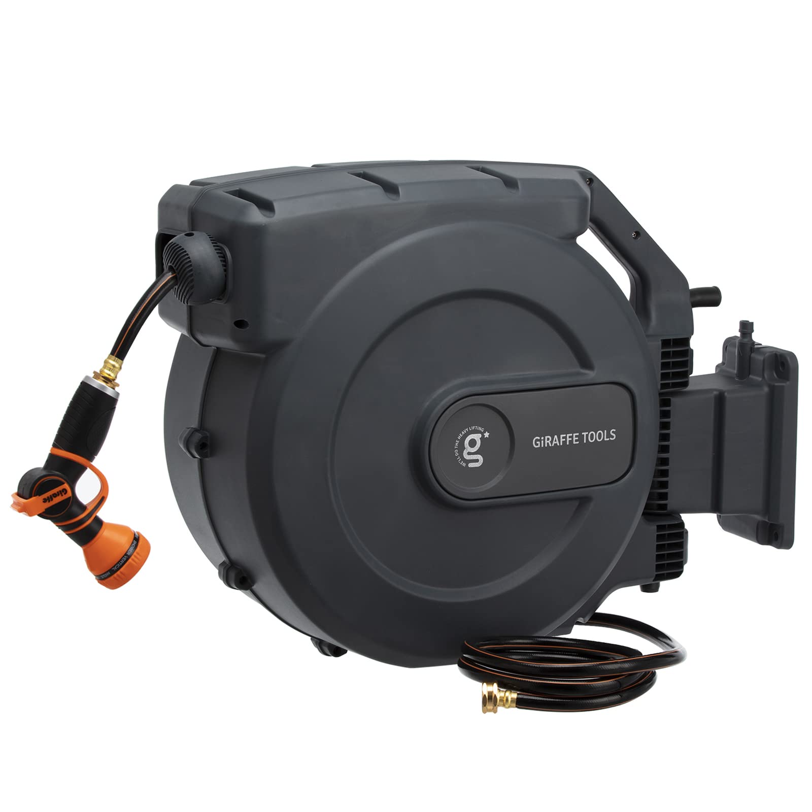 Giraffe Tools Retractable Garden Hose Reel 5/8" x 115+5 ft