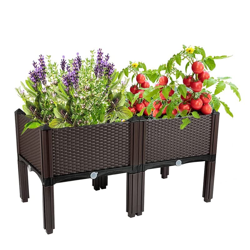 TDDSS Planters for Outdoor Plants Elevated Garden Boxes Planter Box Raised Garden Bed with Legs Plant pots Perfect for Garden Patio Balcony Deck to Planting Flowers Vegetables Tomato and Herbs