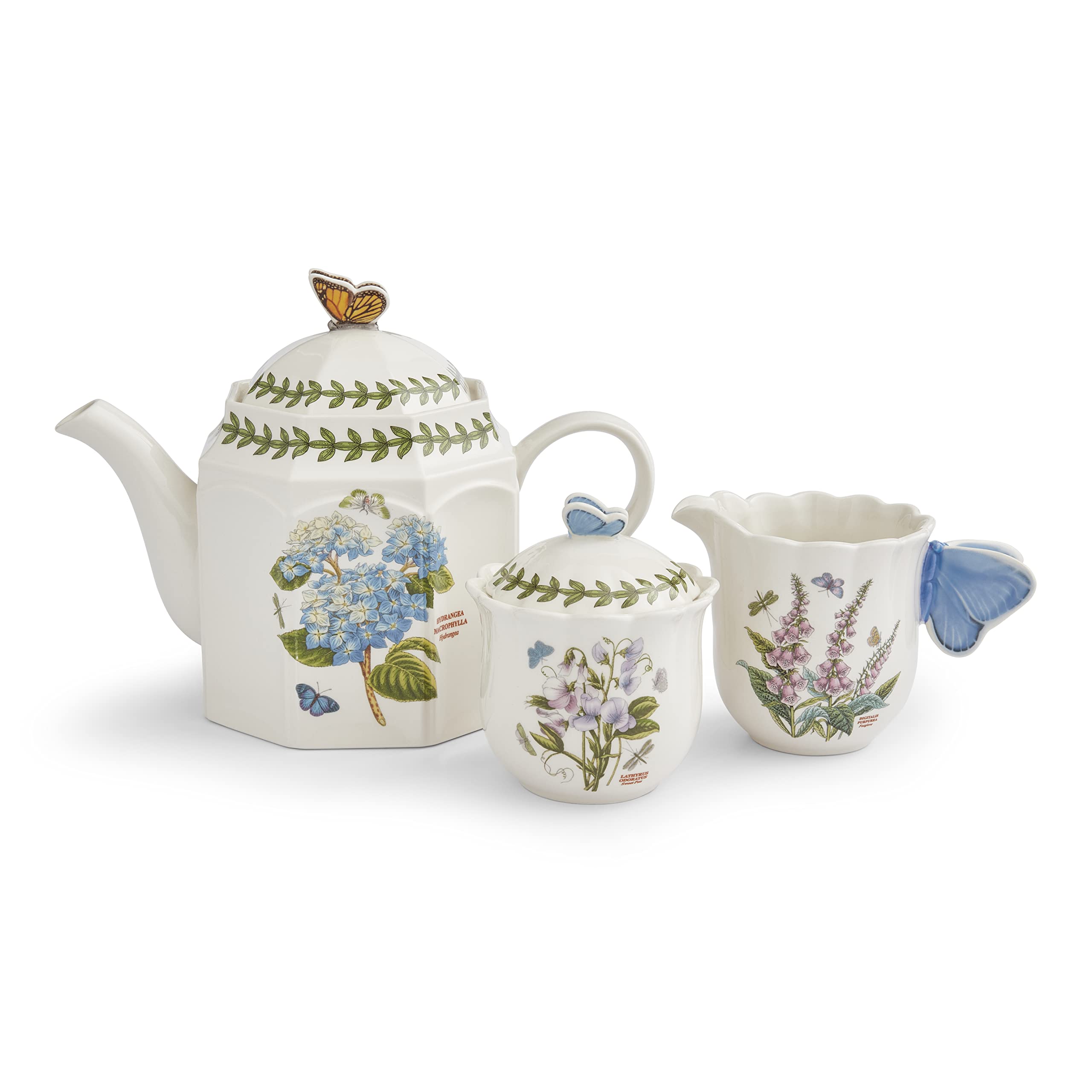 Portmeirion - Botanic Garden Bouquet Collection – 3 Piece Tea Set - Includes Teapot