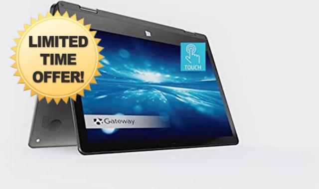 Gateway Newest Touchscreen 11.6 HD 2-in-1 Convertible Laptop in Black Intel N4020 4GB RAM 64GB SSD Mini-HDMI Webcam Windows 10 S (Renewed)