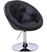 Evre Velvet Texture Round Height Adjustable Lounge Office Bar Swivel Chair With Backrest (Black)