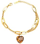 Jeulia Natural Crystals Chakra Bracelet: Women Irregular Gemstone Healing Reiki Quartz Charms Ban...