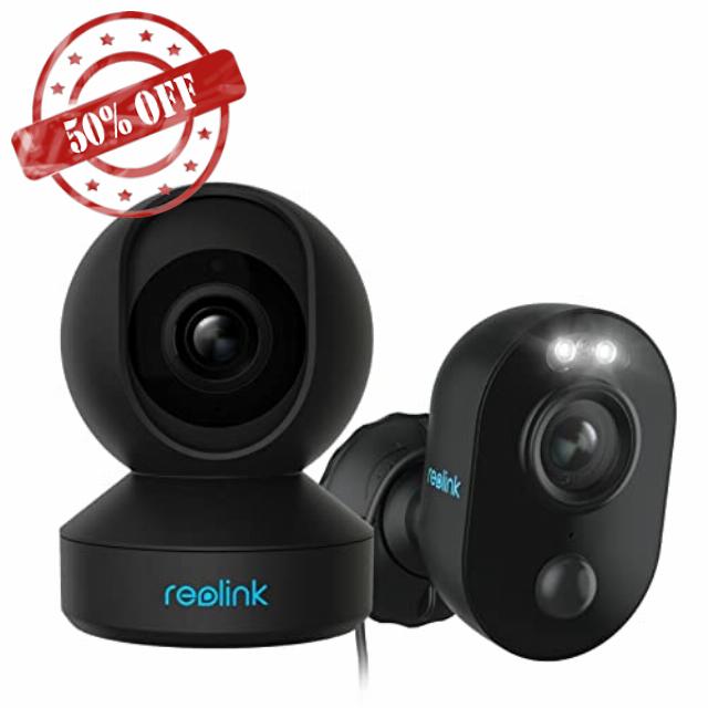 REOLINK 4MP PTZ Indoor Camera Bundle with 1080p Outdoor Spotlight Camera