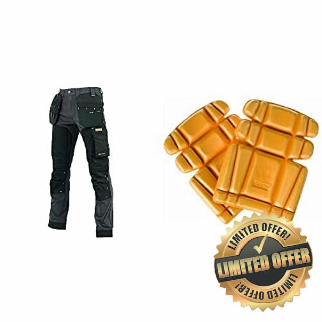 DEWALT Memphis Grey/Black 29 Leg 30W Bundle DWCKP DWC15001 Kneepads