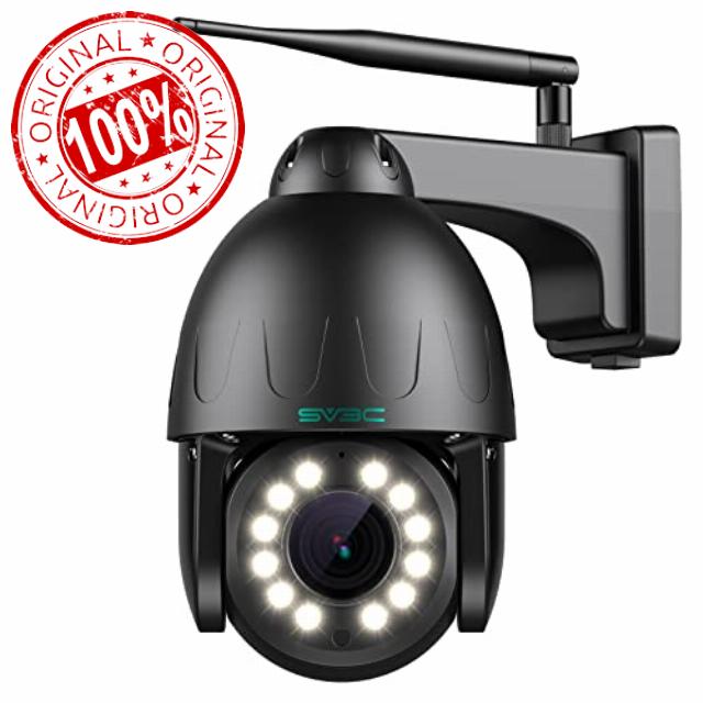 PTZ WiFi Camera Security Outdoor SV3C 15X Optical Zoom 5MP Auto Tracking Floodlight Color Night Vision Wireless IP Cam