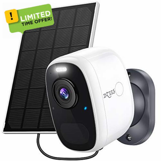 4MP Solar Security Camera Outdoor Wireless WiFi - Dzees 2.5K Color Night Vision Outdoor Security Camera