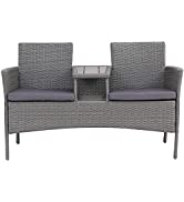 Bali Day Bed Outdoor Garden Furniture Set With Canopy Mixed Grey