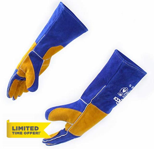 RAPICCA Welding Gloves Heat/Fire Resistant Leather For Stick