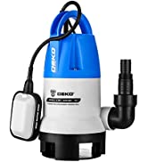DEKO 400W 8000L/H Portable Submersible Pump with Float Switch,Clean/Dirty Water Removal Drain Pum...