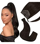 Easyouth Brown Ponytail Human Hair Extensions Real Hair Wrap Around Ponytail Extensions Remy Pony...