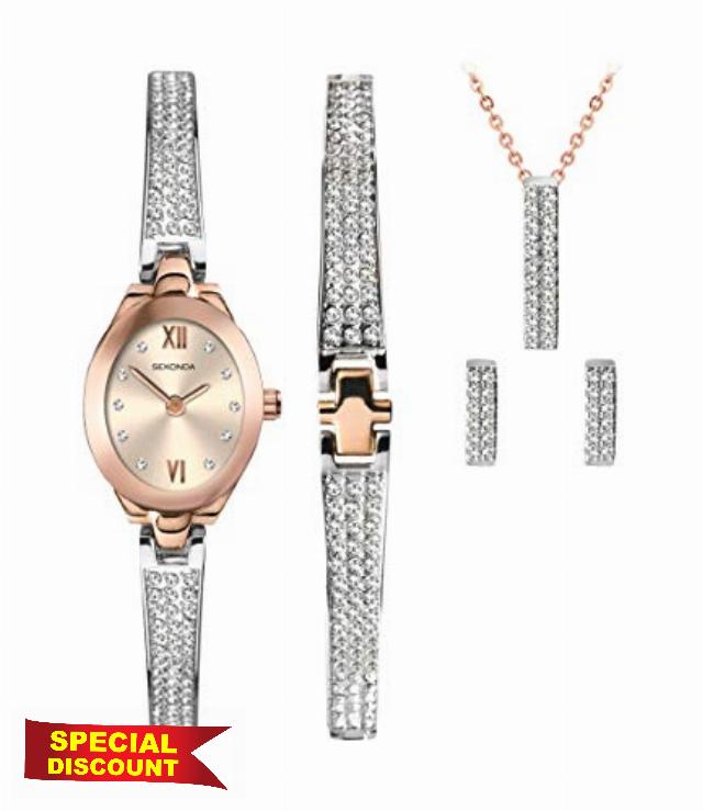 Sekonda Gift Set Womens 19mm Quartz Watch in Rose with Analogue Display