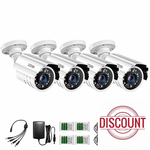 ZOSI 4 Pack 2MP 1080p HD-TVI Home Security Camera Outdoor Indoor 1920TVL
