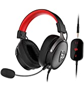 Redragon H350 White Wired Gaming Headset for PC/PS4/XBOX One/NS, RGB Headset with 50MM Driver, Su...