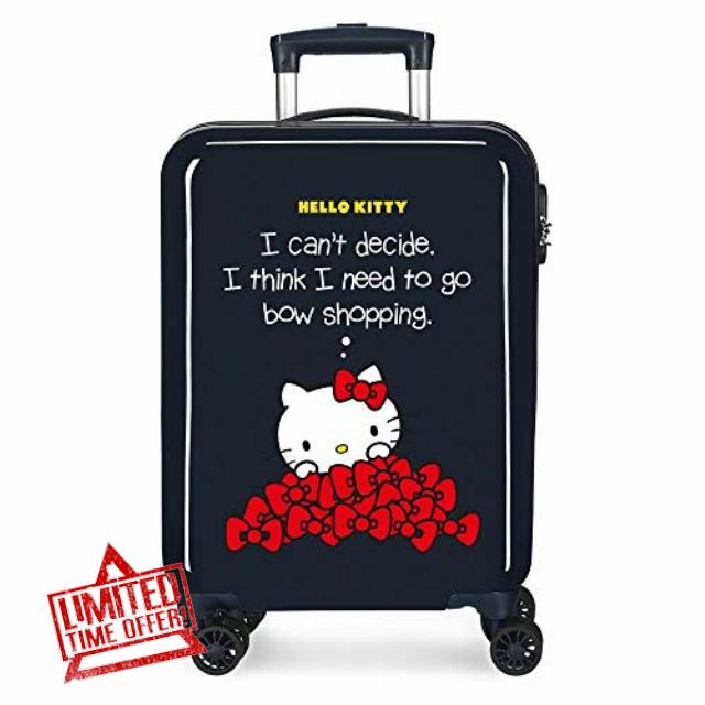 Hello Kitty Bow Blue Cabin Suitcase 38x55x20 cm Rigid ABS Combination lock 35 Litre 2.3 Kg 4 Wheels Hand Luggage