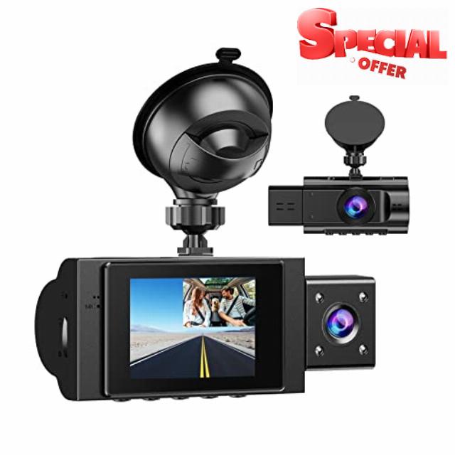 Dash Cam Front and Inside Dual 1080P FHD Dash Camera for Cars