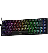 Redragon K617 60% Wired RGB Gaming Keyboard, 61 Keys Compact Mechanical Keyboard w/White & Grey M...