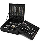 ProCase Jewellery Box Organiser for Necklace Earrings Bracelets Rings Accessories, Large PU Leath...