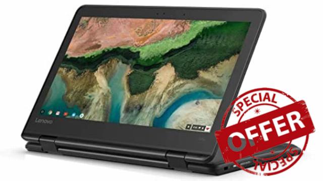 Lenovo 11.6" 300e Chromebook Touchscreen LCD 2 in 1- MediaTek M8173C Quad-core 2.1GHz 4GB LPDDR3 32GB Flash Memory Chrome OS Model 81H00000US (Renewed)