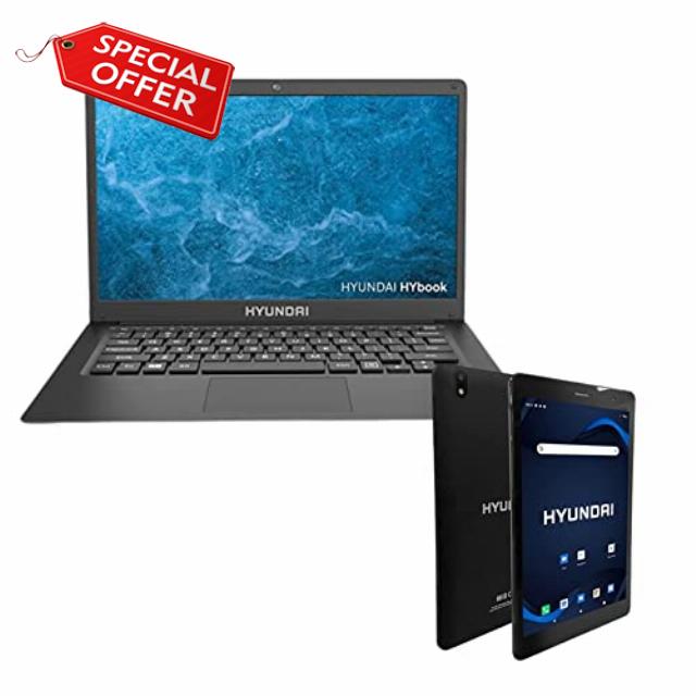 HYUNDAI | 14 Inch Laptop | High Performance Business and Student Notebook | 4GB RAM - 128GB SSD Storage | Intel N4020 | Windows 10 Home S