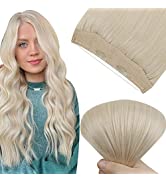 Easyouth Blonde Wire Hair Extensions Real Human Fish Line Hair Extensions Ash Blonde Highlight In...