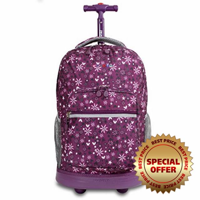 J World New York Sunrise Rolling Backpack