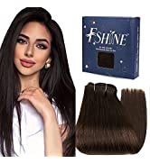 [Limited Promotion]Fshine 16 Inch Weft Hair Extensions Human Hair Colour 1 Jet Black Human Hair W...