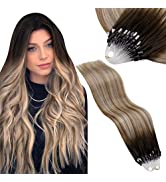 Vivien Micro Ring Hair Extensions Remy Human Hair 18 inch Extension Micro Loop Real Human Hair 45...