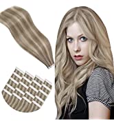 Hetto Tape in Hair Extensions Real Human Hair 14Inch Tape on Hair Extensions Blonde Human Hair Ta...