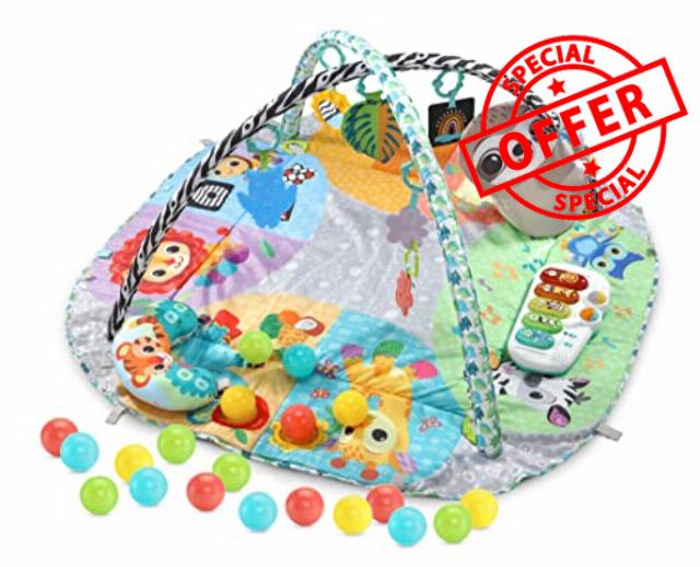 VTech 7-in-1 Touch & Feel Sensory Play Gym | Grow with Baby Developmental Gym | Suitable for Ages 0 - 24 Months