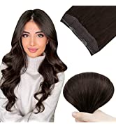 Easyouth Tape in Hair Extensions Human Hair Brown to Platinum Blonde Balayage Hair Glue in Extens...