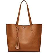S-ZONE Women Soft Genuine Leather Handbag Large Capacity Shoulder Hobo Bag Fit for 13'' Laptop