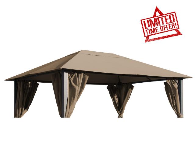 GRASEKAMP Qualität seit 1972 48516 GRASEKAMP Quality Since 1972 Roof for Paris 3 x 4 m Taupe Tarpaulin Cover Garden Gazebo