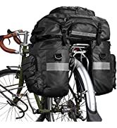 Rhinowalk Bike Pannier Bag 20L Bicycle Rear Rack Bag Laptop Storage Bag Backpack Shoulder Bag wit...