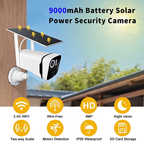 8-Set Wire-Free 2K 4MP Solar Battery Powered Home Security Camera System with Expandable WiFi NVR