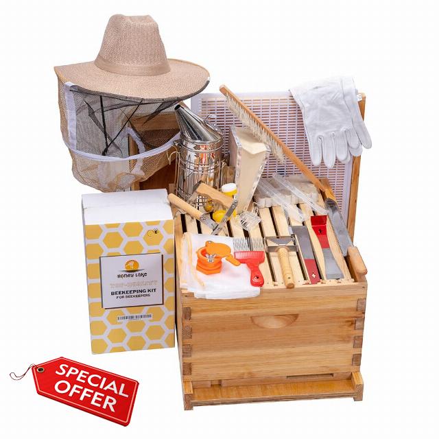 Honey Lake 10-Frame Bee Hives and Supplies Starter Kit